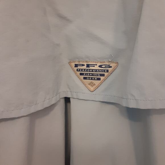 Columbia PFG Mens 2XL Blue Short Sleeve Button Up Vented Fishing Shirt Outdoors - Picture 9 of 12